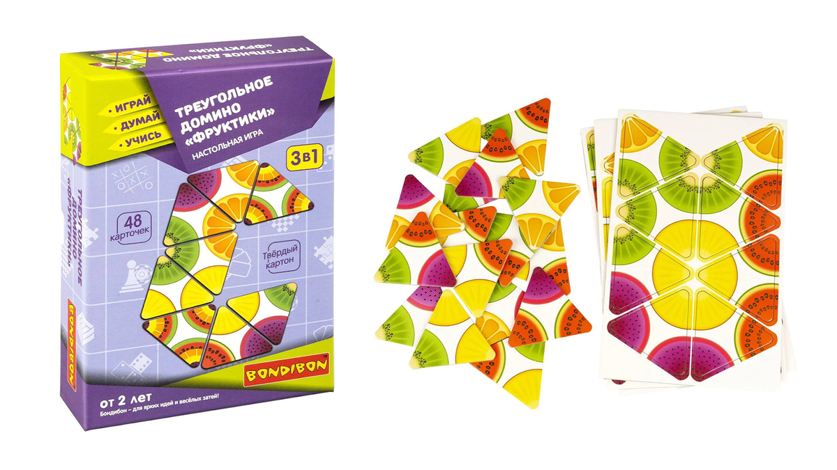 Треугольное детское домино «Фруктики»