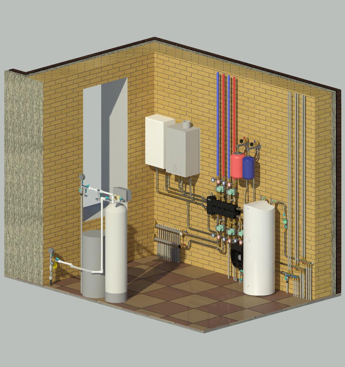 Котельная частного дома - визуализация