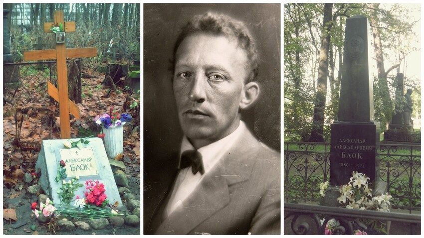 Слева - крест на Смоленском кладбище. Справа - обелиск на «Литераторских мостках» / Юрий Забиякин, SerSem (CC BY-SA 4.0); Legion Media