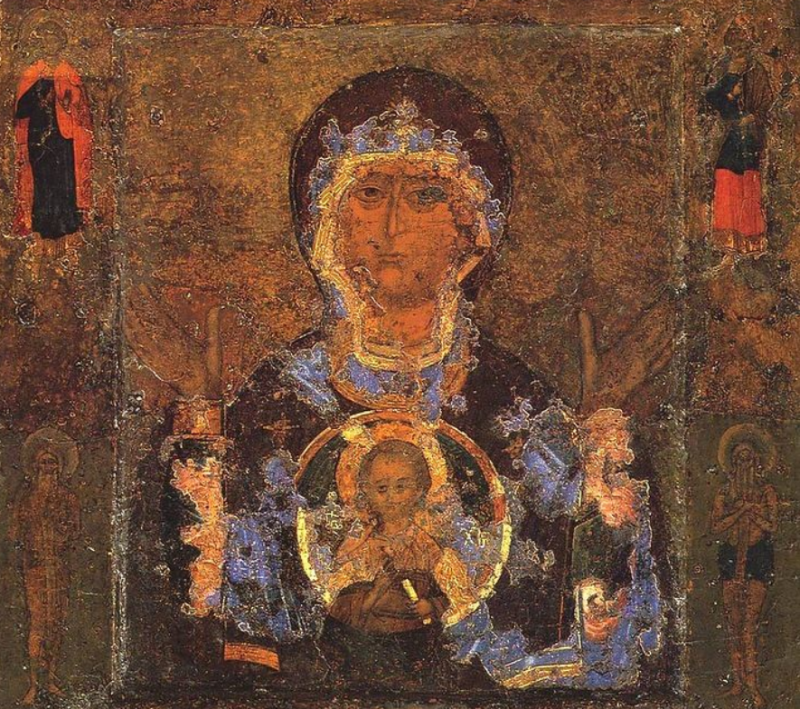 Чудотворная икона Богородицы, от которой явилось знамение в Новгороде.