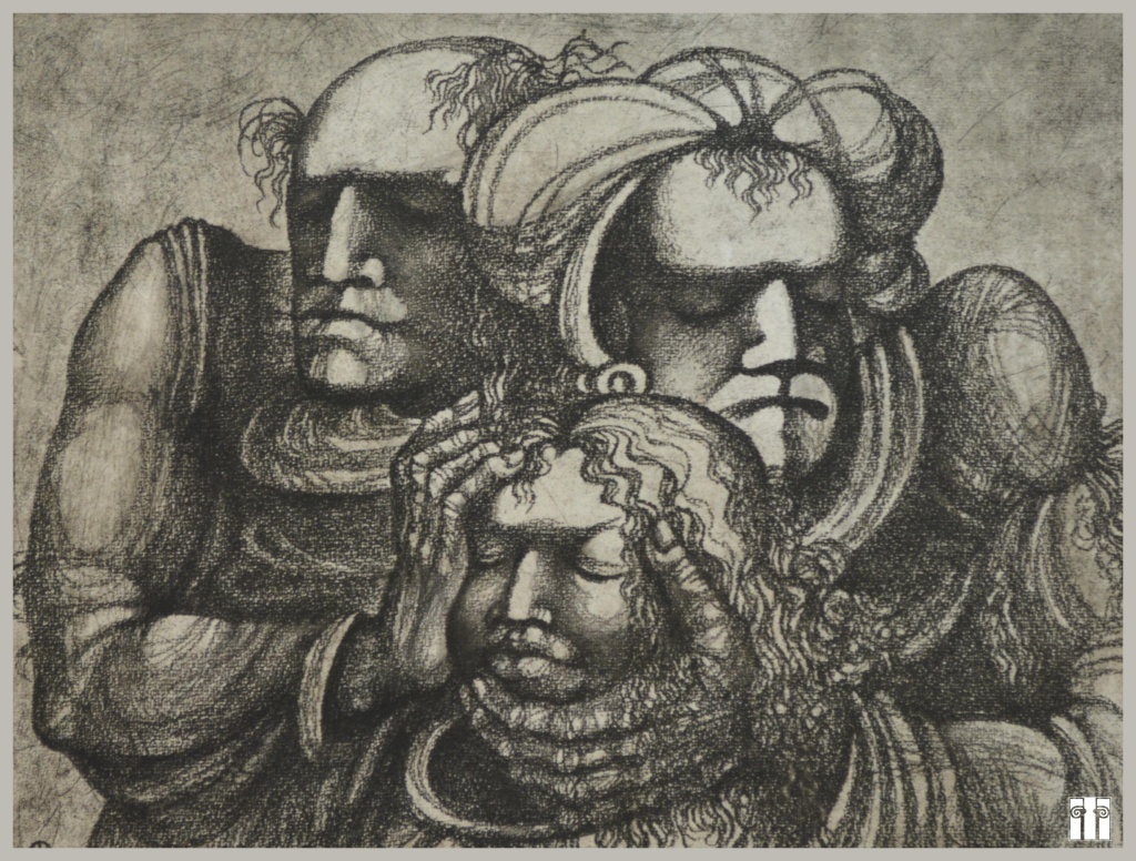 Ю.И. Вотяков. Иллюстрация к «Ирландским сагам». 1977. Бумага, офорт