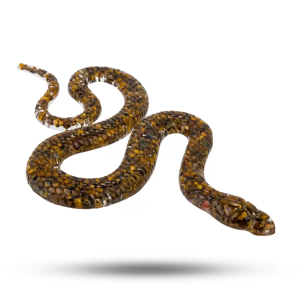 Змея из камня тигровый глаз 29х19 от Галереи Самоцветов ,арт. НГв-15783