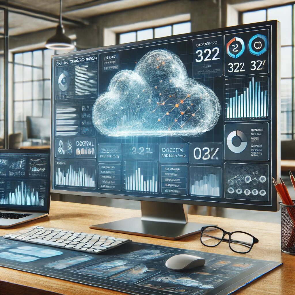 Облачная платформа с данными и аналитикой на экране