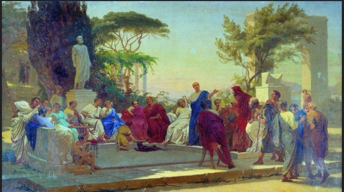 Федор Бронников. "Гораций, читающий свои „Сатиры“ Меценату", 1863.