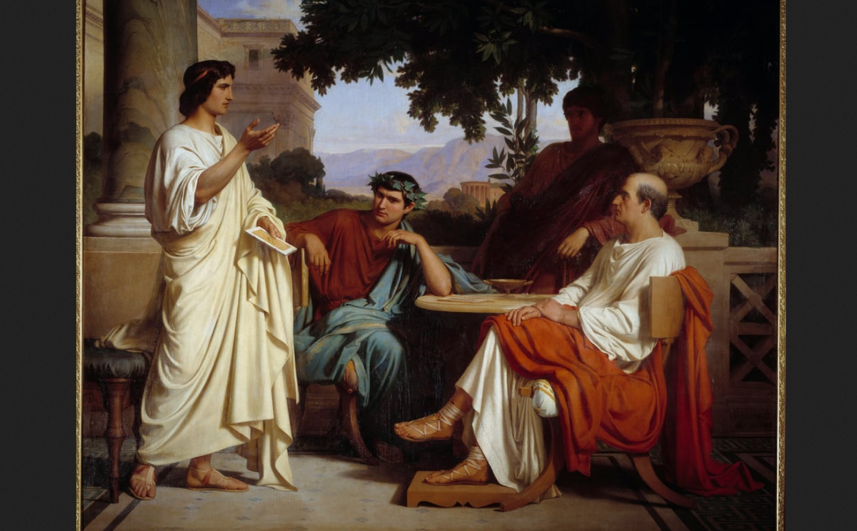 Шарль Франсуа Жалабер. "Гораций, Вергилий и Варий в гостях у Мецената"