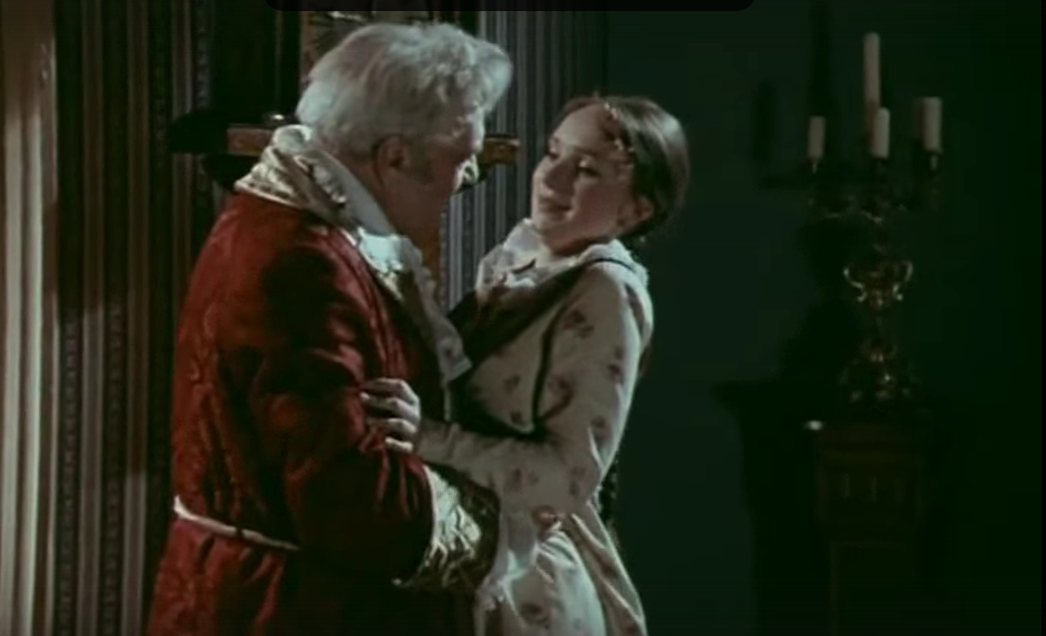 Фамусов и Лиза. Кадр из фильма "Горе от ума" 1977 года.