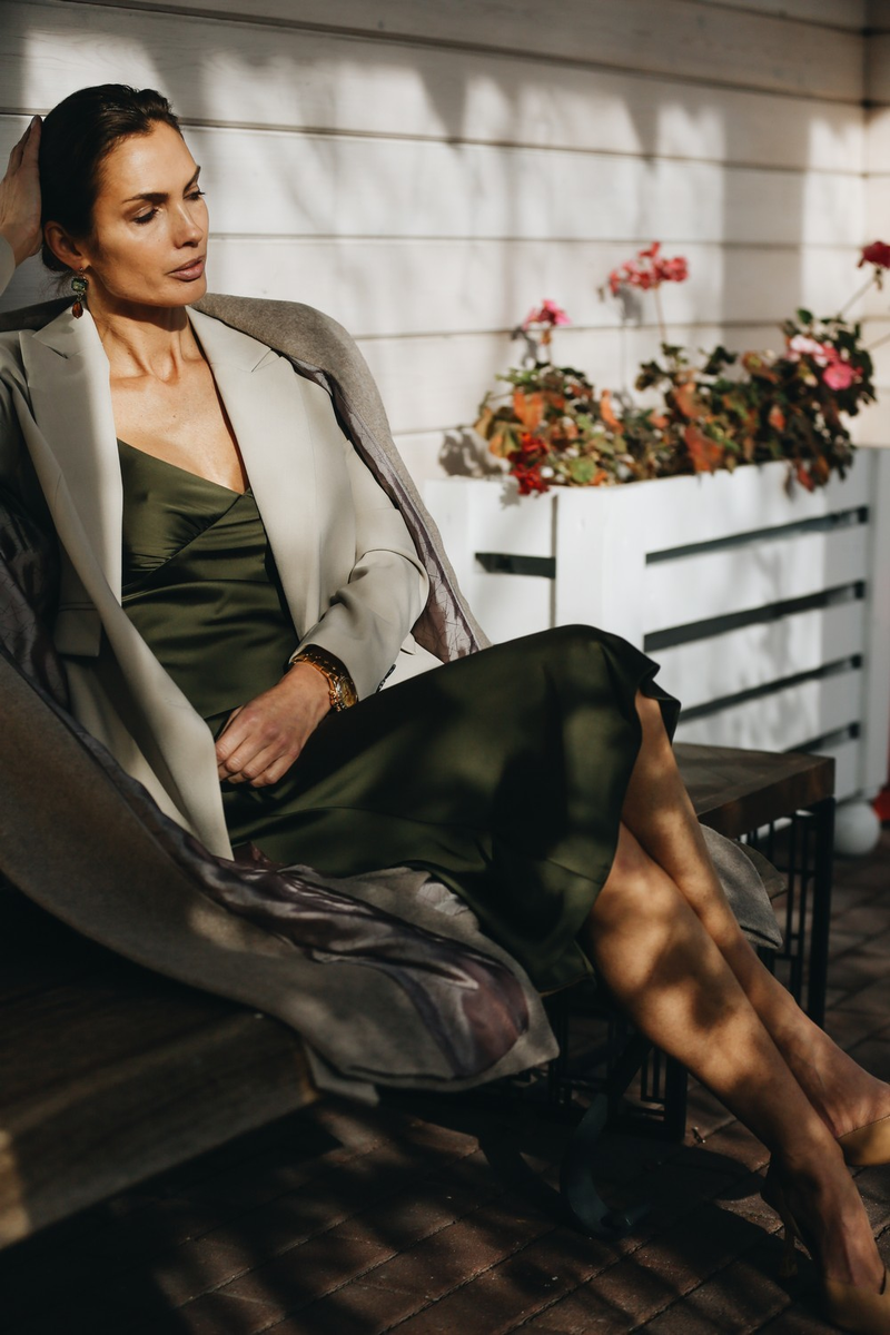 Комбинация миди оливковый хаки