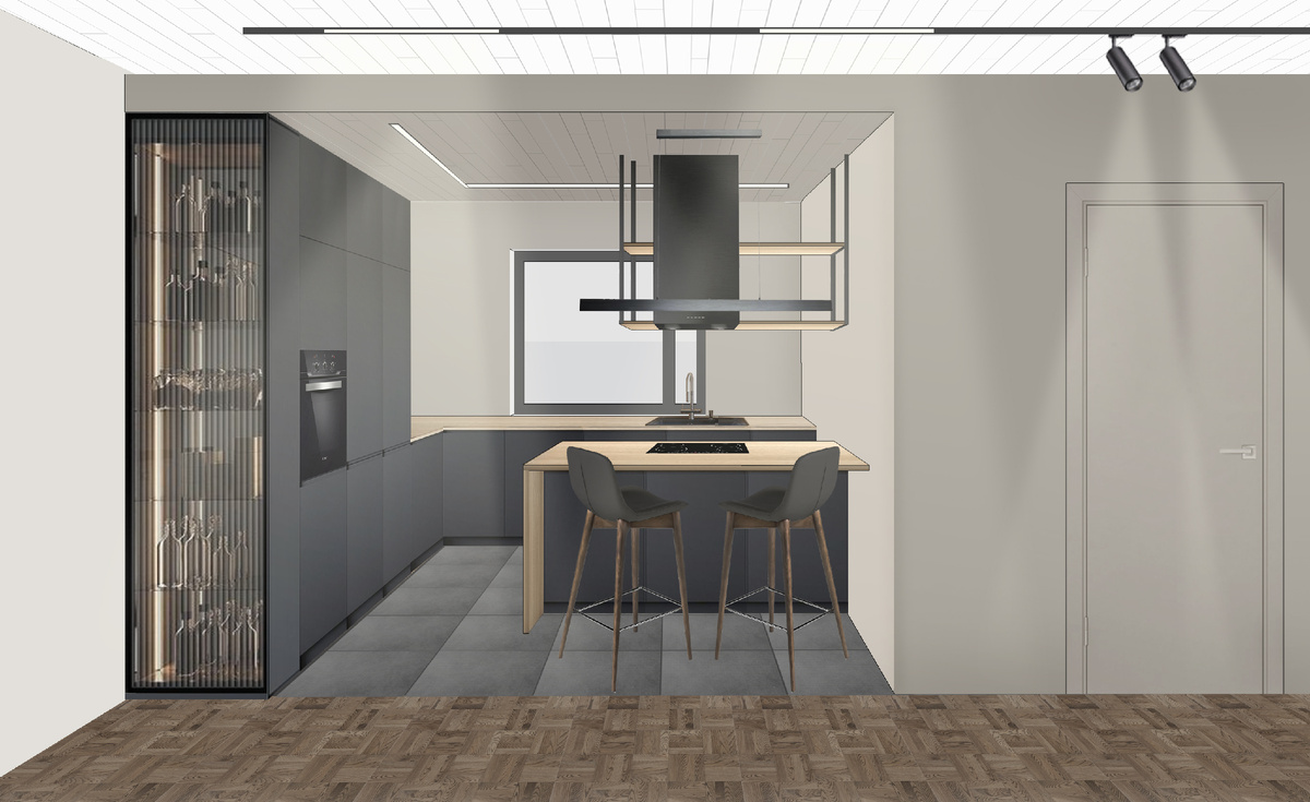 Коллаж кухни в финском доме. Дизайнер Юлия Харашкевич