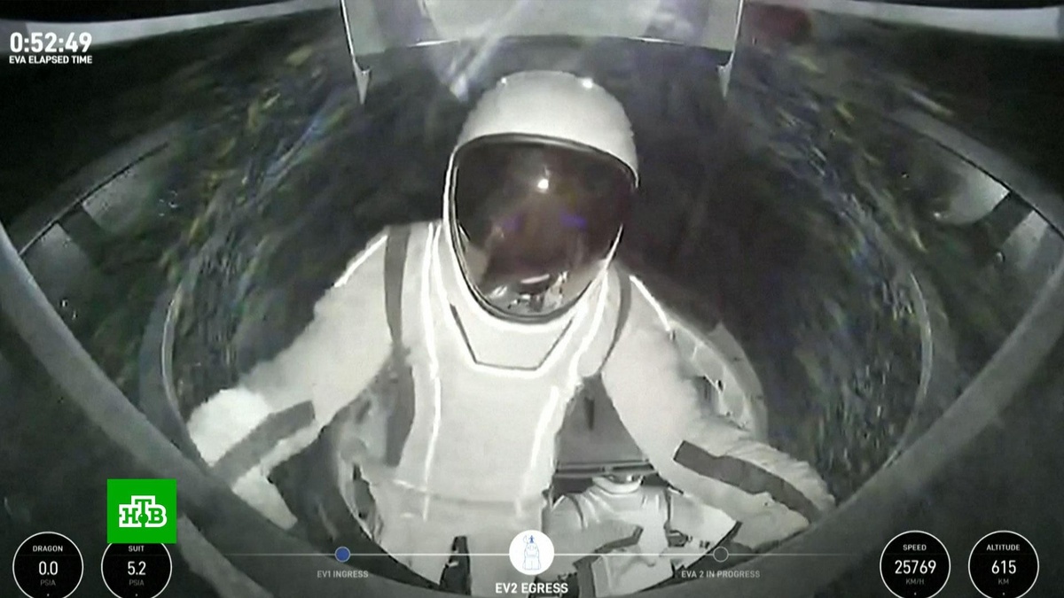    Два    астронавта-любителя    впервые в истории вышли в открытый космос