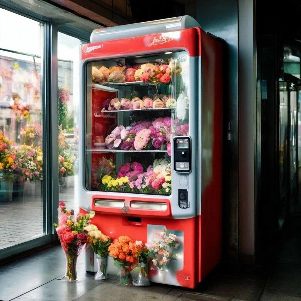Вендиговый аппарат со свежими цветами