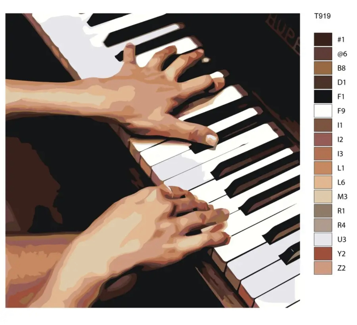 Такую картину по номерам я нарисовала для интерьера музыкальной студии 
