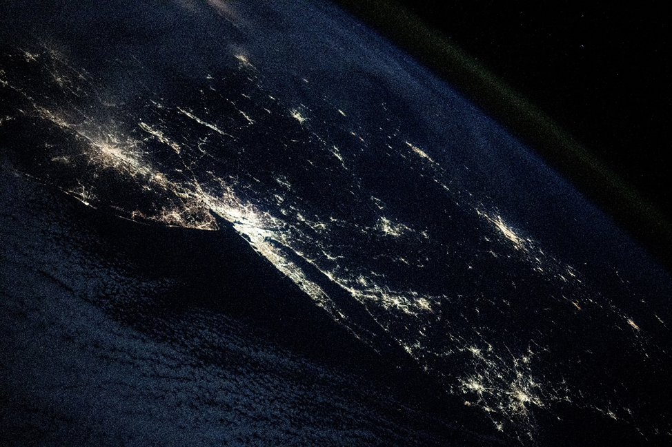 Восточное побережье США с ночным Нью-Йорком с борта МКС. Фото: nasa.blog.com