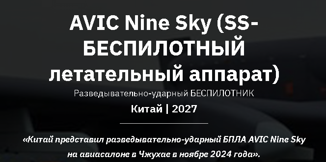 Описание AVIC Nine Sky (SS-UAV)
