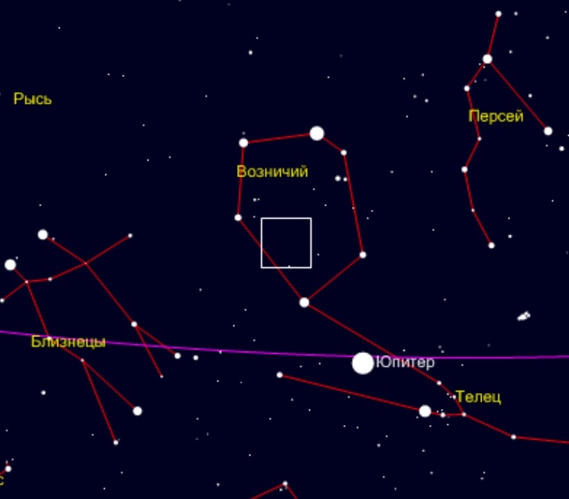 Положение на небе в начале декабря 2024 года, изображение из открытых источников