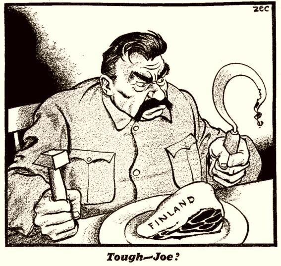 "Тяжело, Иосиф?" - карикатура на Сталина из газеты Mirror, начало 1940 года