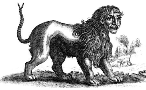 Первое изображение мантикоры, 1609 год