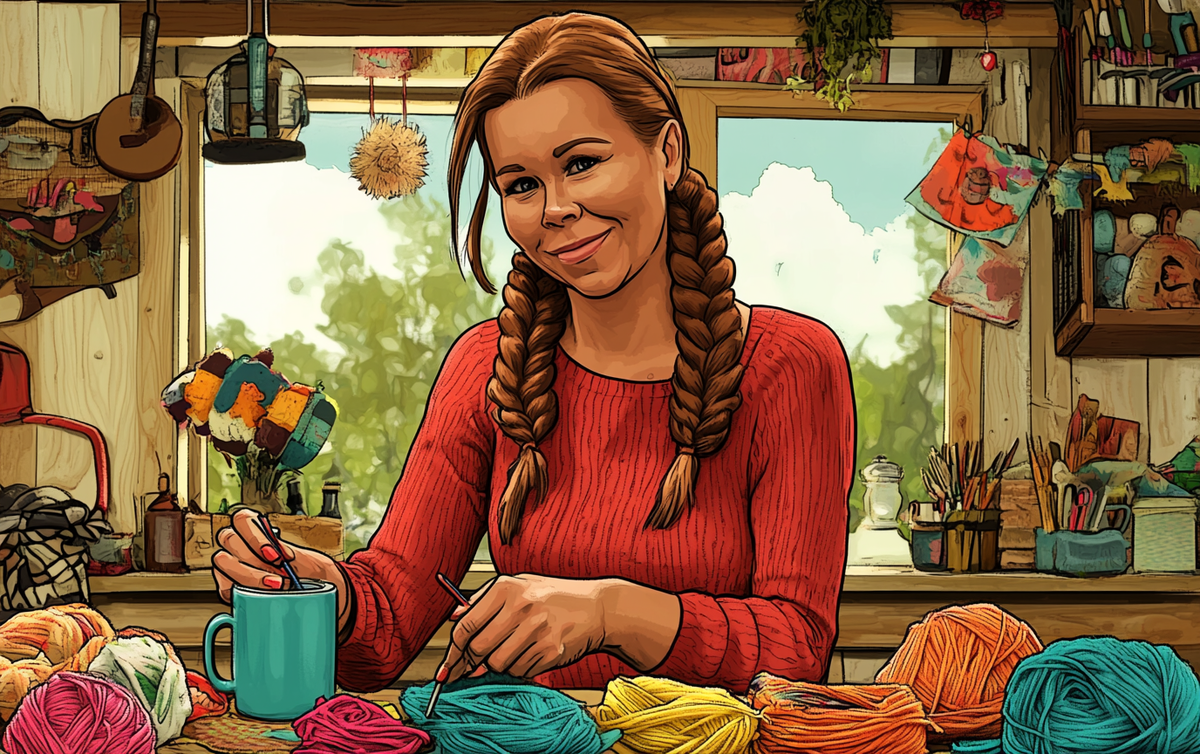    vjazanaia_podstavka_dlia_kru zhek_kryuchkom Ленивое Вязание