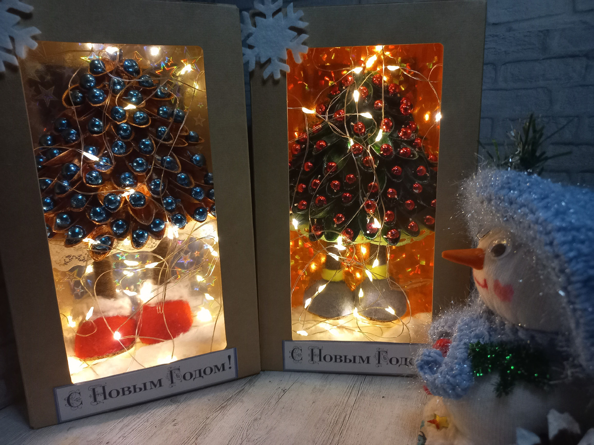 Фото автора статьи. Ручная работа - новогодний светильник 