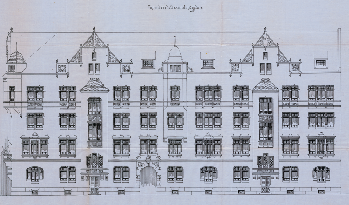 Фасад дома по Ленинградскому проспекту (Национальный Архив Финляндии)