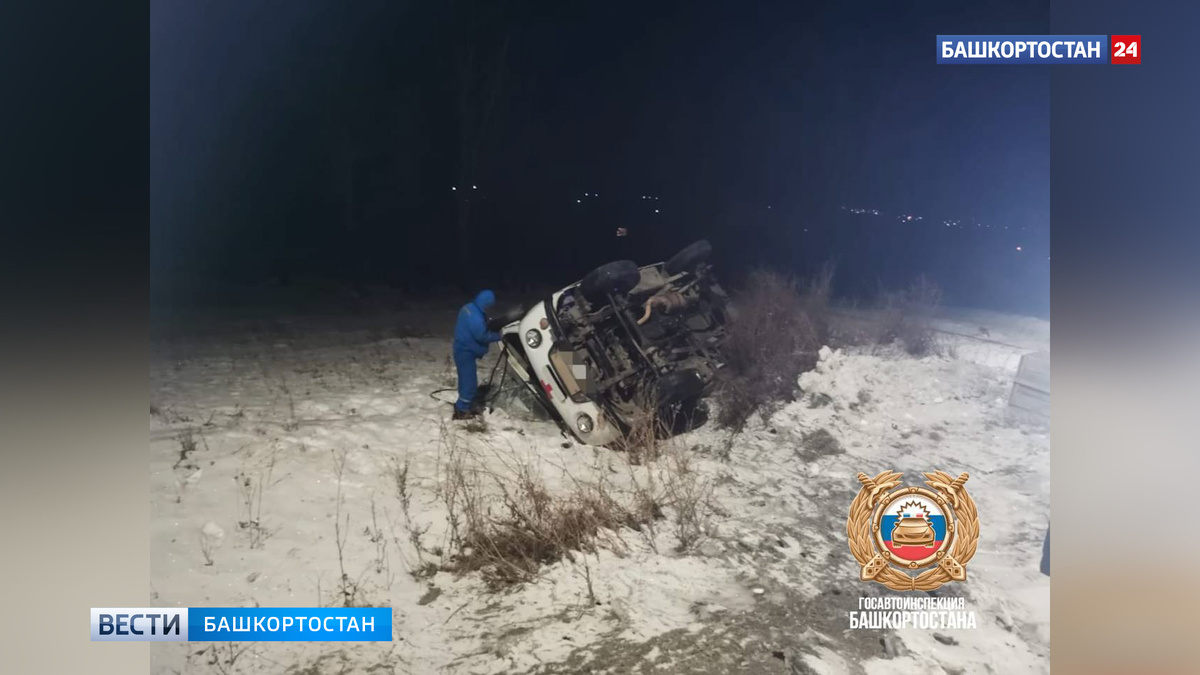    Машина «скорой» опрокинулась в кювет на трассе в Башкирии: фельдшер и водитель – в больнице