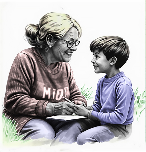 увлекательная беседа бабушки с внуком