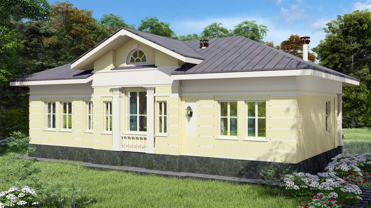 Базовый фасад не предполагал выхода из гостиной