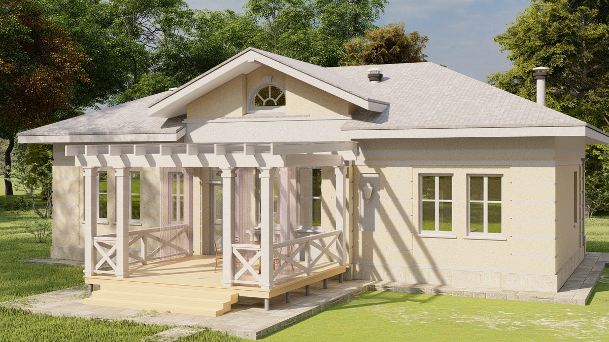 Внешний вид с пристроенной террасой