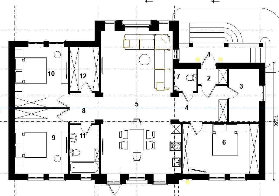 Итоговый план со спальней и гостевым туалетом