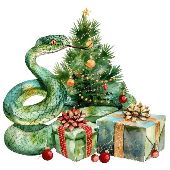 Зеленая деревянная змея