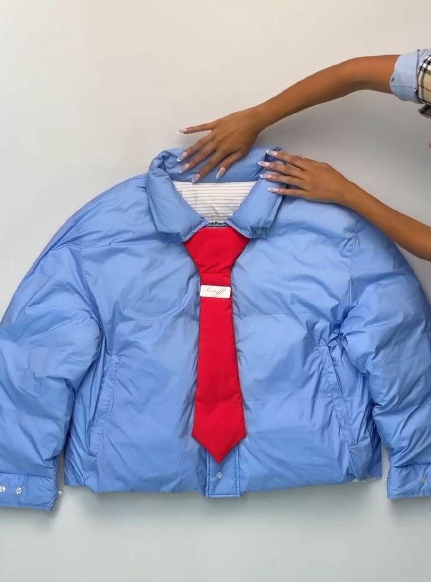 SSSTUFFF выпустил пуховик в стиле офисной рубашки