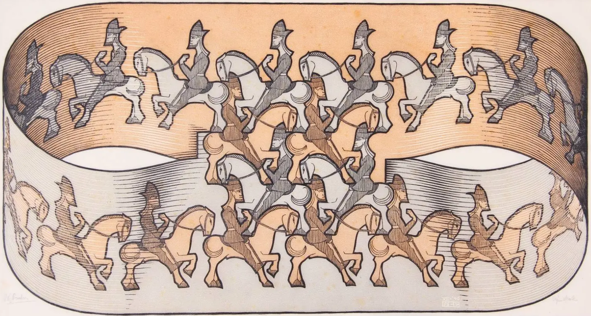 Всадник - Мауриц Корнелис Эшер • Гравюра, XX век