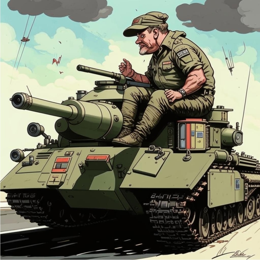 Это то, что выдал Кандинский на цитату из АБС: "прерываясь иногда, чтобы выровнять движение танка на поворотах. Он говорил, а Гай слушал. Сначала Гай пытался перебивать, порывался соскочить на ходу..."
