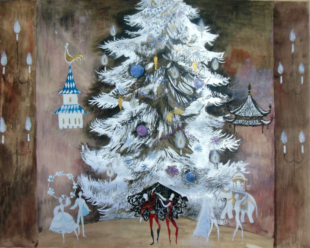 И. Старженецкая Эскиз декорации II акта  к балету «Щелкунчик», 1969 г. Источник изображения: www.culture.ru