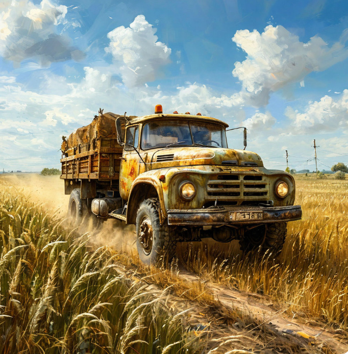 Но как оказалось - дальше нам предстояло ехать без дороги. Точнее - по колее, которая шла через поле.