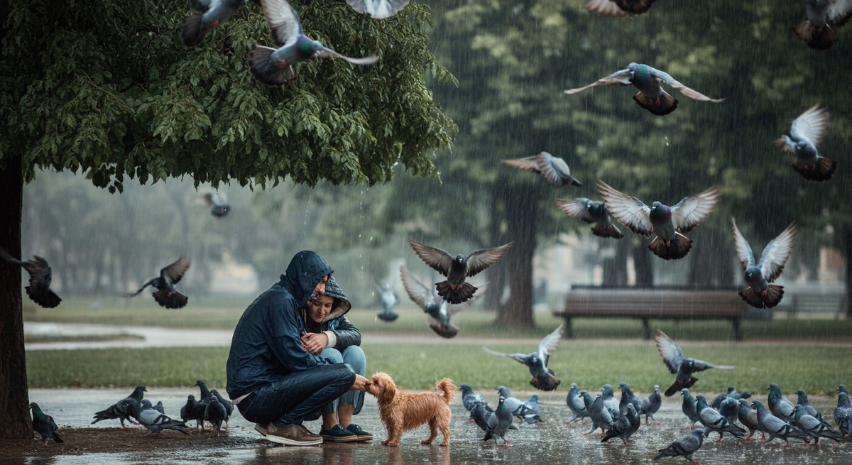Попали под дождь
