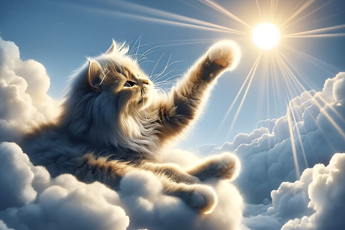 Концепция: кошка на небесах
