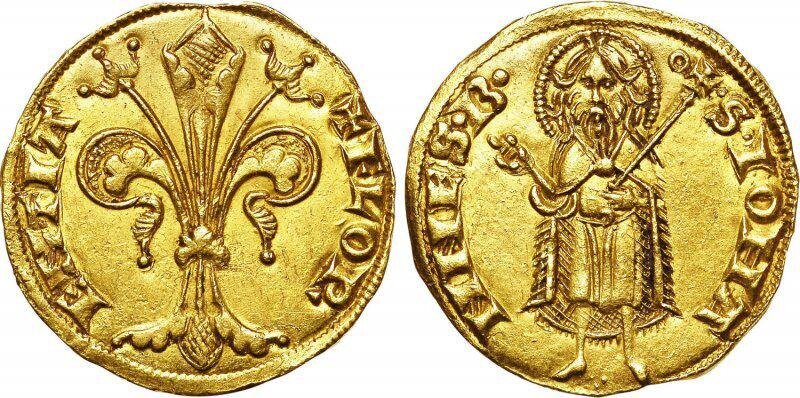 Золотой флорин из Флоренции (1252-1260). Изображение из открытых источников.