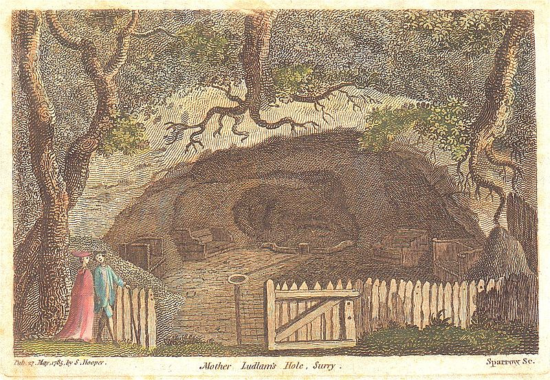 Пещера Матушки Лудлам, Суррей: https://en.wikipedia.org/wiki/File:Mother_Ludlam's_Cave_1785.jpg