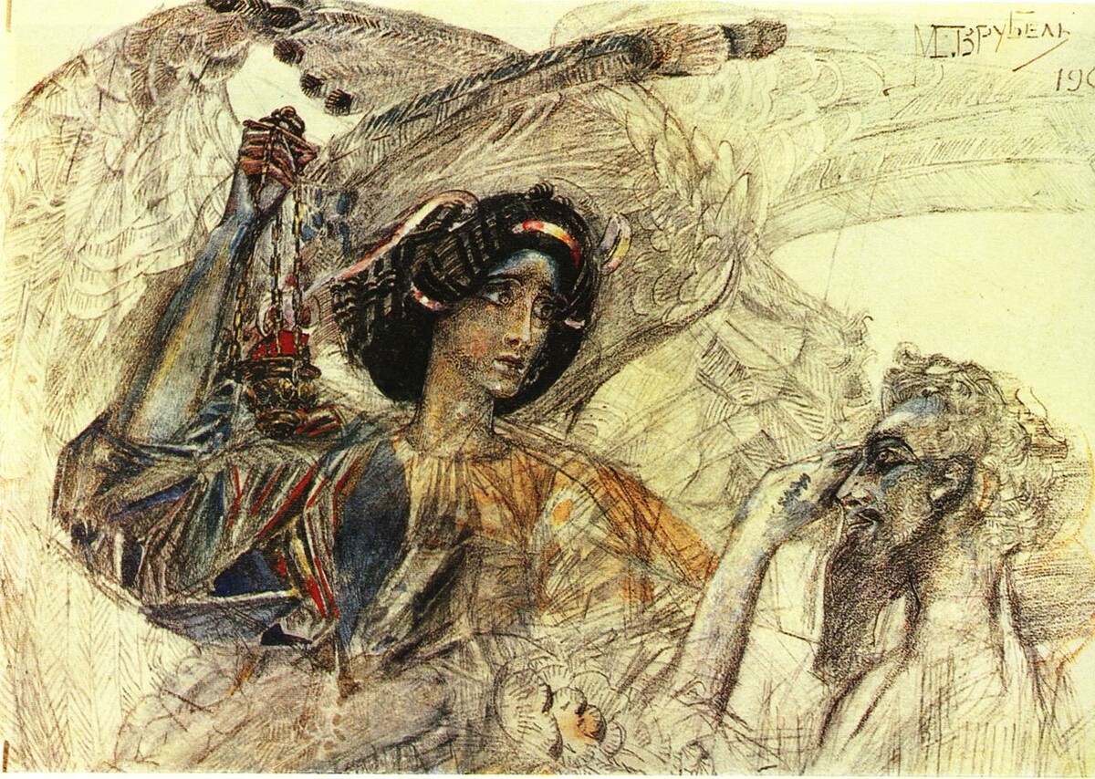 "Шестикрылый серафим", М. А. Врубель, 1905 год.