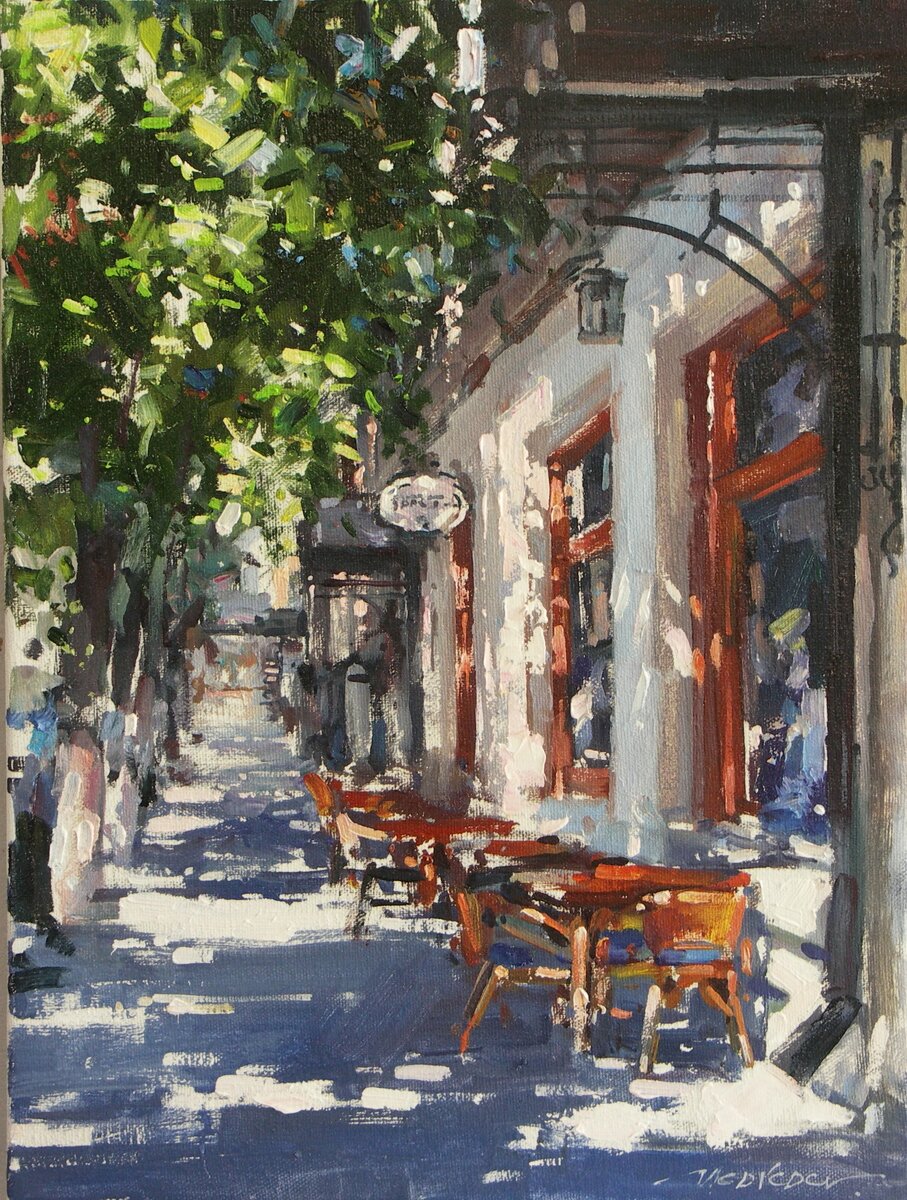 "Кондитерская Эрмитаж в Пятигорске". х.м.40х30см.2024. (художник - Алексей Медведев)