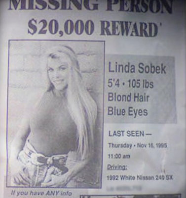 Листовка об исчезновении Линды Собек