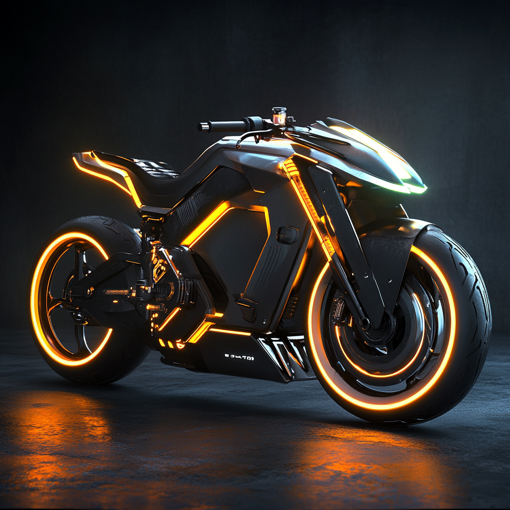 Электромотоцикл БУДУЩЕГО (Сгенерировано ИИ)