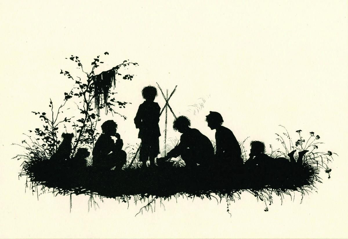 Е.М. Бём иллюстрация к рассказу Тургенева «Бежин луг» Силуэт 