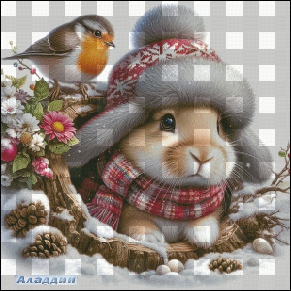 Многоцветная схема АН1751. 300 на 300 крестиков, и 144 цвета с блендами