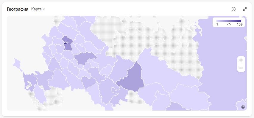 Раздел география в режиме карта