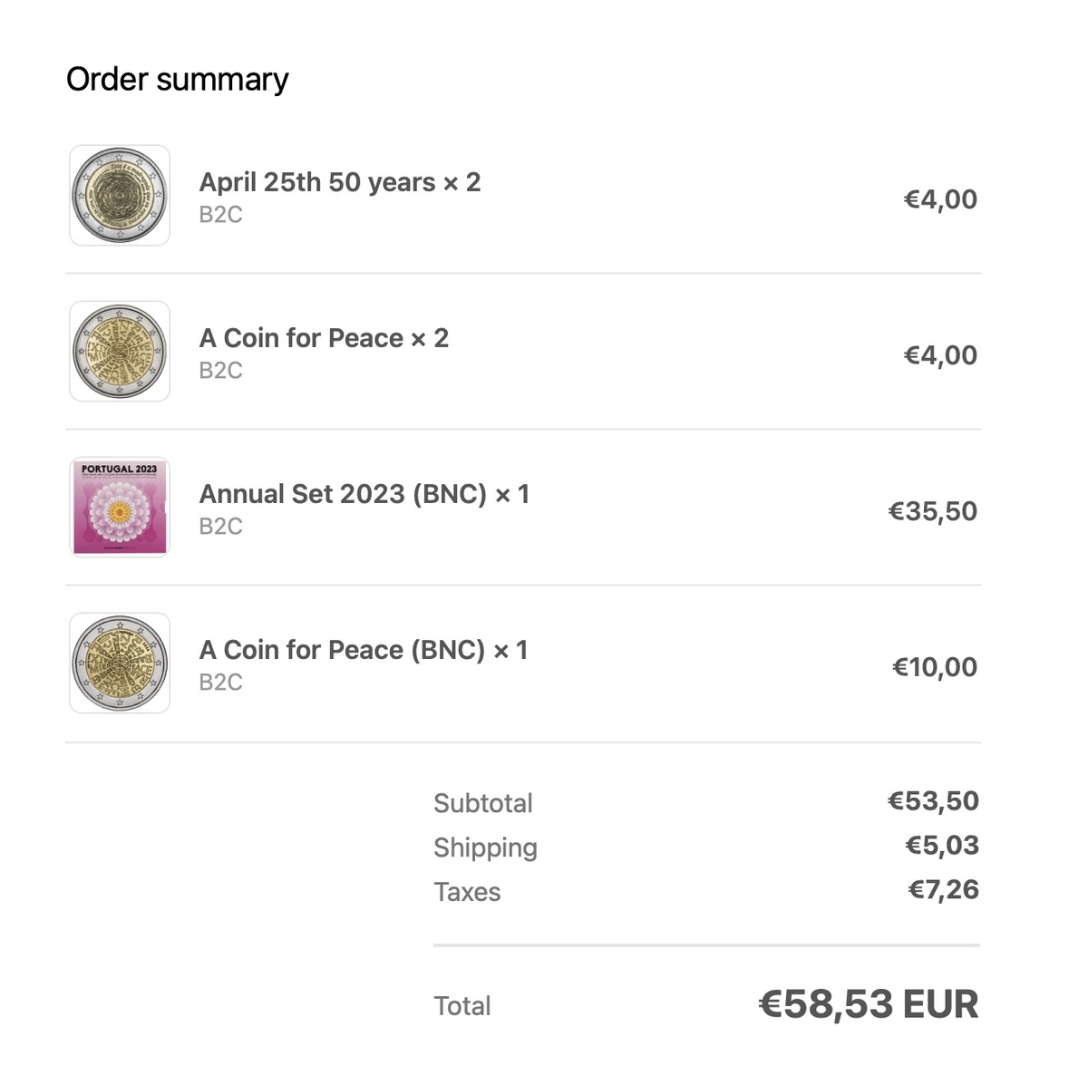 Скриншот с сайта https://loja.incm.pt/en/collections/moedas-comemorativas