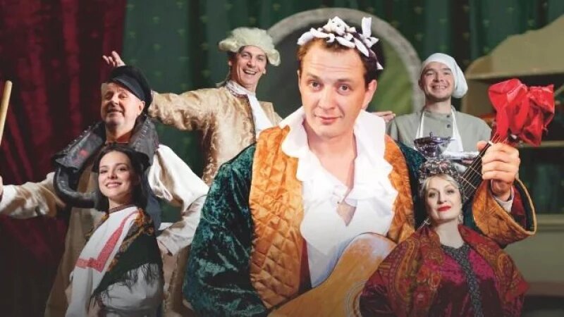     Афиша театральной комедии «Жениться вам надо, барин!». Источник: https://ligaart.ru/barin.