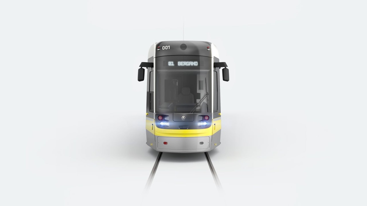 Рендер экстерьера пятисекционного трамвая ForCity Classic от Skoda Group. Источник: Skoda Group