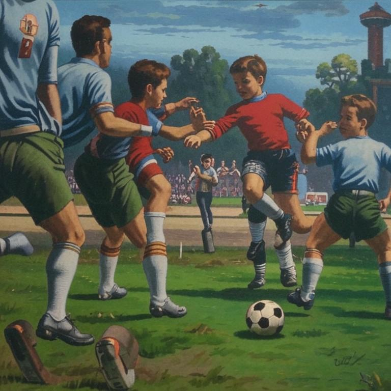 Импровизация картины "Вратарь" глазами Искусственного Интеллекта