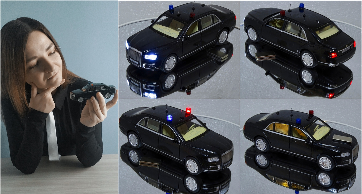 Рис. 1. Электрифицированная модель автомобиля Аурус Сенат от производителя «Технопарк» (м. 1:42)